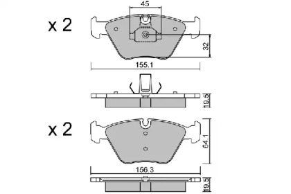 Комплект тормозных колодок (AISIN: BPBM-1009)